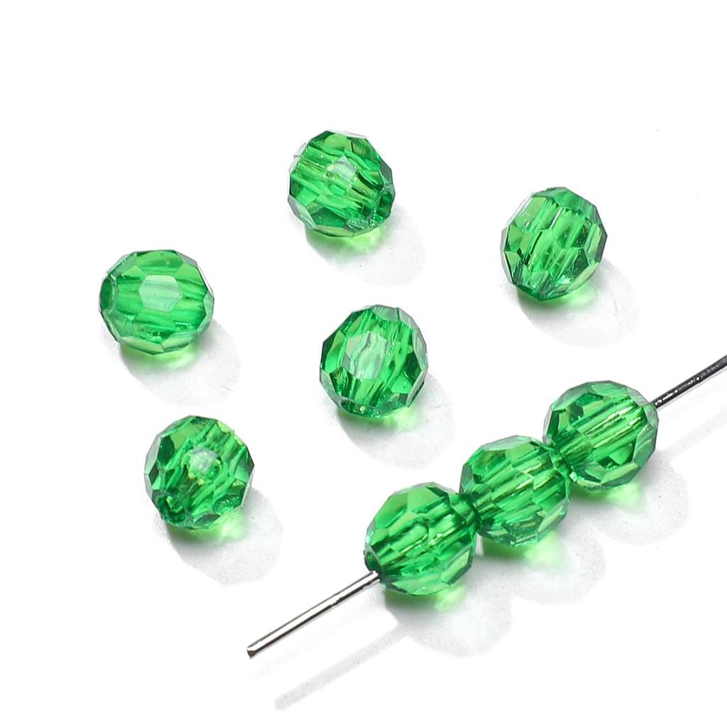 30-200Pcs Faceted Acrylic Beads Colorful Transparent Loose Spacer Beads for Jewelry Making DIY Accessories