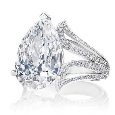 Sanjie Birnenförmiger Zirkonring - Europäischer/Amerikanischer Silberschmuck