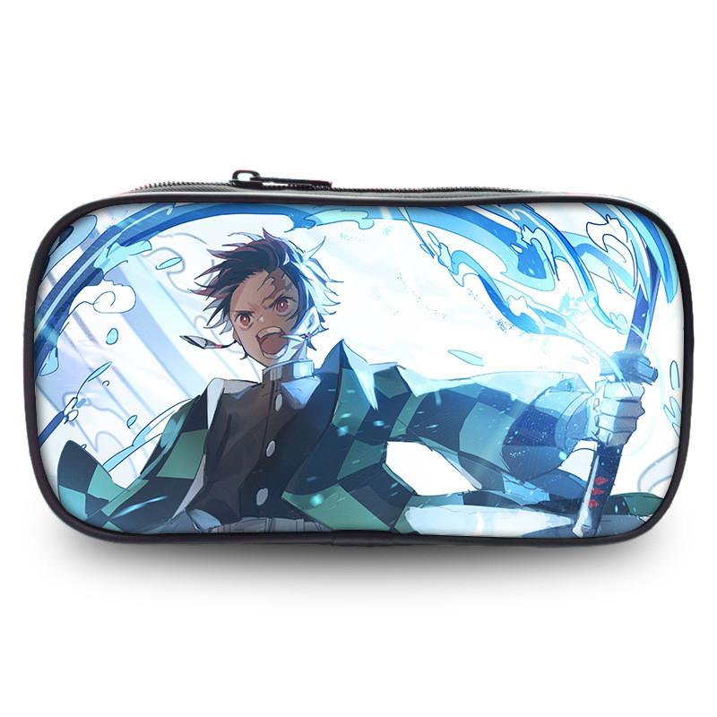 Spacious Oxford Demon Slayer Pencil Case For Students With Casual Style