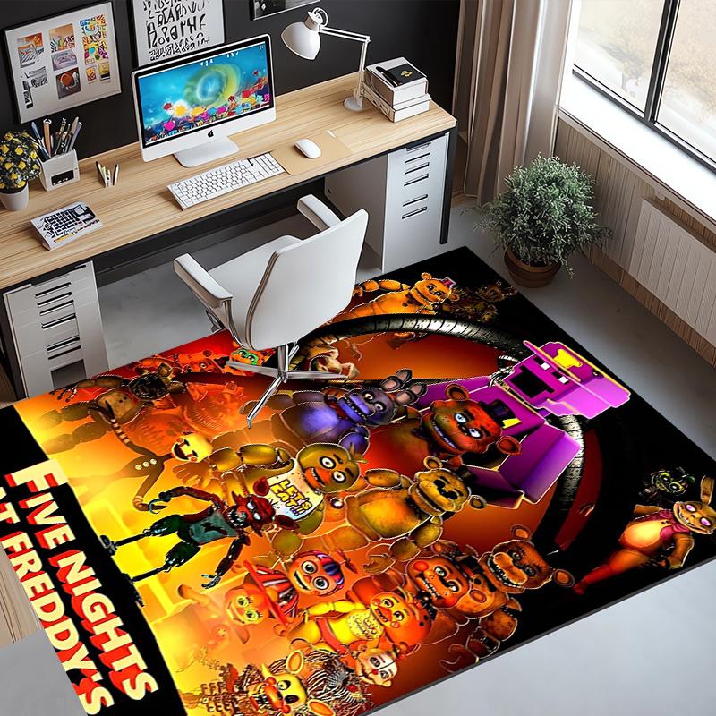 Five Nights at Freddy's Pattern Rug, Indoor/Outdoor Mat, for Picnic, Gameroom, Bedroom, Office, Living Room, Home Decor Carpet, Birthday Gift