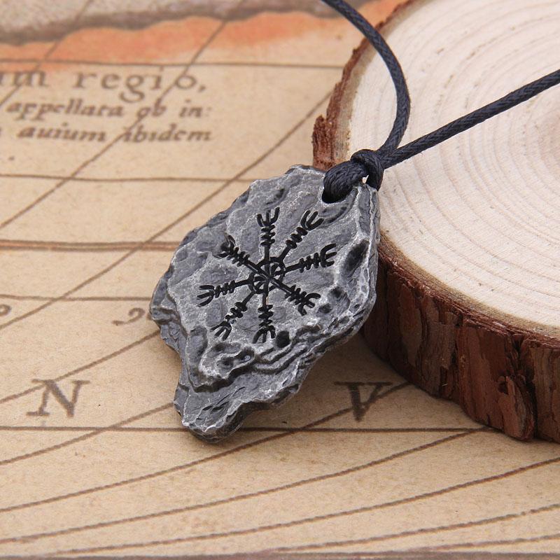 Viking Aegishjalmr Helm of Awe Protection Rune Pendant Norse Odin Scandinavian Medieval Magic Necklace