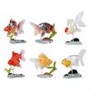 6 Figurine Mici de Pești pentru Expoziții Acvatice, Viață Colorată cu Suporturi