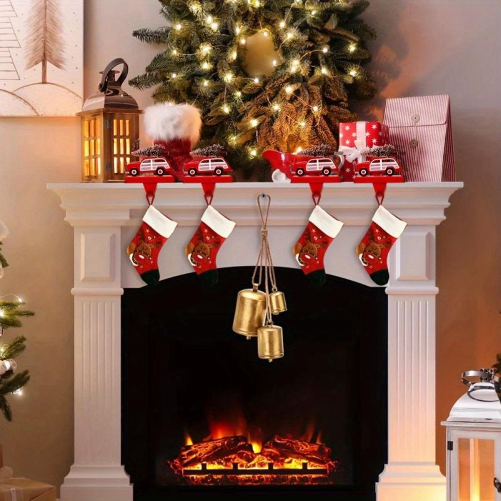 3Pcs/Set Christmas Bells Rustic Christmas Decor Vintage Style Brass Shabby Chic Decorations