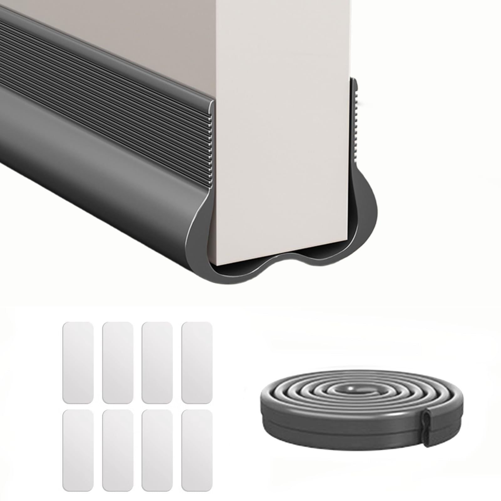 

Lamiishop Уплотнитель для дверных щелей Звукоизоляция Защита от сквозняков Насекомые и Улучшает Утечки холодного воздуха и Отопление Пыльца Легкий уплотнитель для щелей для раздвижных и внутренних дверей Сделано из серый