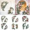 2 Pieces Artificial Flower Swag Floral Backdrop Rustic Hanging Handmade Silk Flowers Wedding Arch