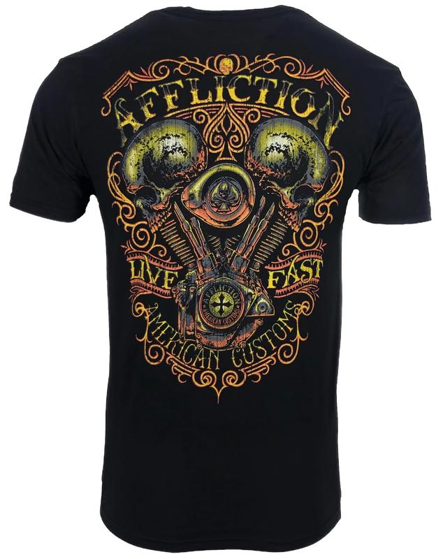 AFFLICTION THUNDER Unisex T-Shirt BLACK Biker MMA