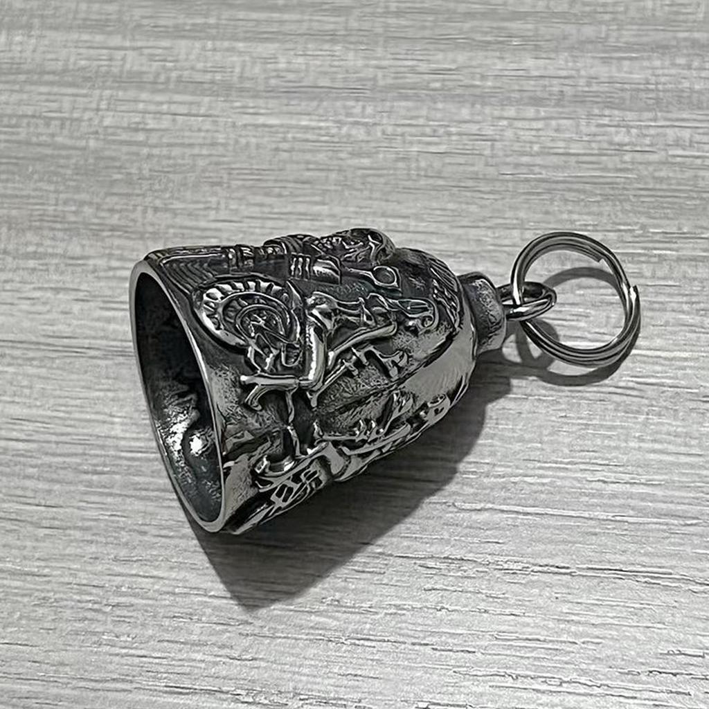 New Vintage Stainless Steel Motorcycle Bell Pendant Motorbikes Decoration Ornament Lucky A mulet Jewelry Gifts Riding Bell