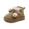 Girls Winter Snow Boots Kids Warm Thick Faux Suede Ankle With Fluffy Pom Non-Slip Sole Ages 1-16