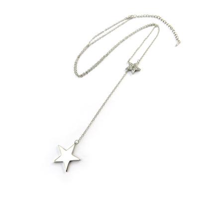 [N3590] - Silver White 'Stars' Designer Necklace