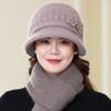 Winter Velvet Warm Hat for Middle-aged Elderly People Rabbit Hair Woolen Hat Outdoor Windproof Mother