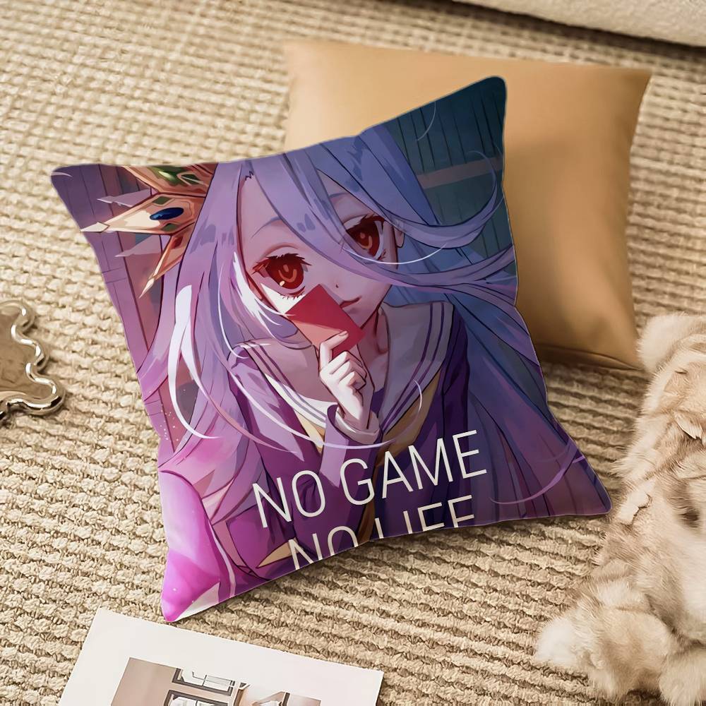 No Game No Life Anime Pillow Case Anti-dustmite Invisible Zipper Sofa Bed