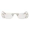 Unregelmäßige Sonnenbrille mit Logo Damen Sonnenbrille Weiß SPRC57_S28H_FE08N_C_052