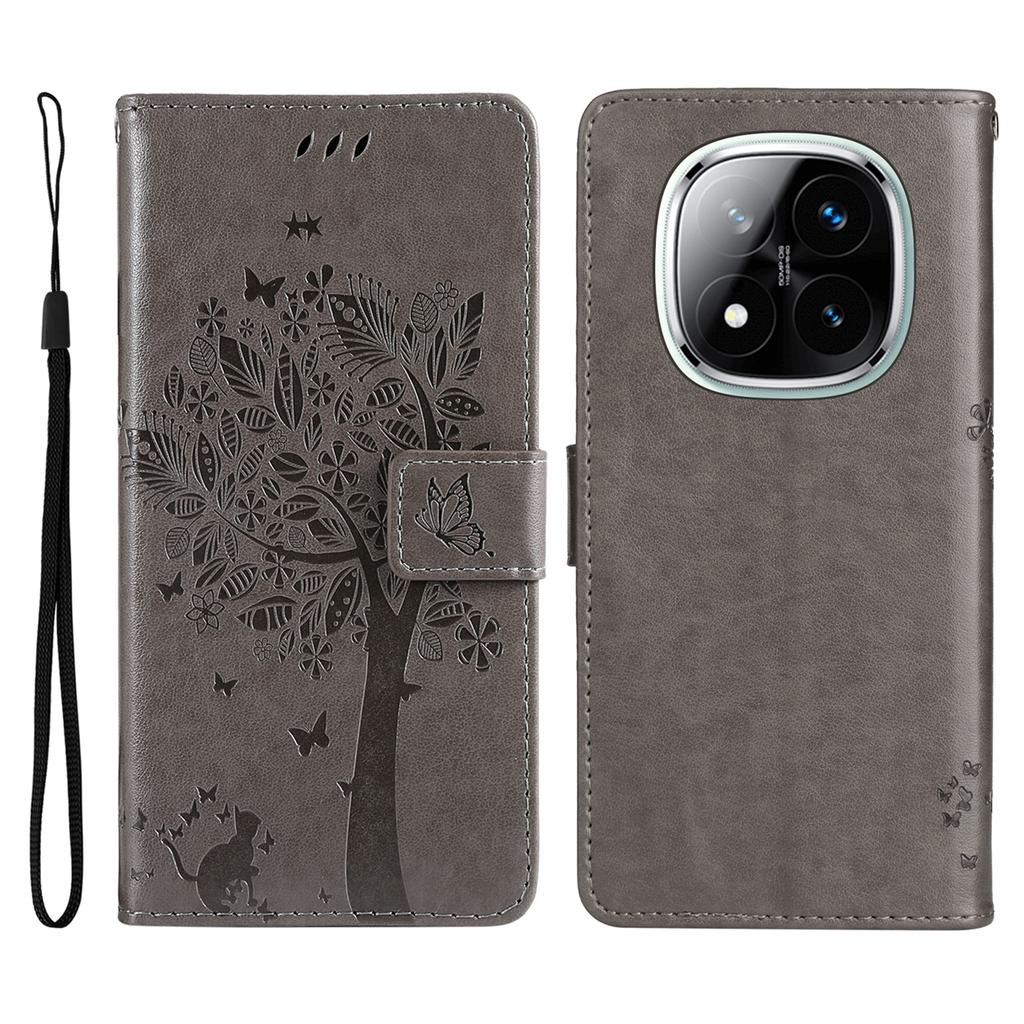 For Xiaomi Redmi Note 14 Pro+ 5G/Note 14 Pro 5G/Poco X7 5G Phone Case with Stand Cat Tree Pattern Leather Wallet Mobile Cover