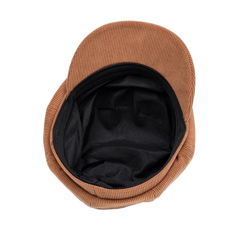Autumn Winter Octagonal Cap Women Corduroy Cap Painter's Cap Beret