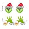Spooky Green Monsters Earrings Hand Shape Dangle Drop Ear Rings Halloween Themed Ears Pendant Accessories Jewelry Gift