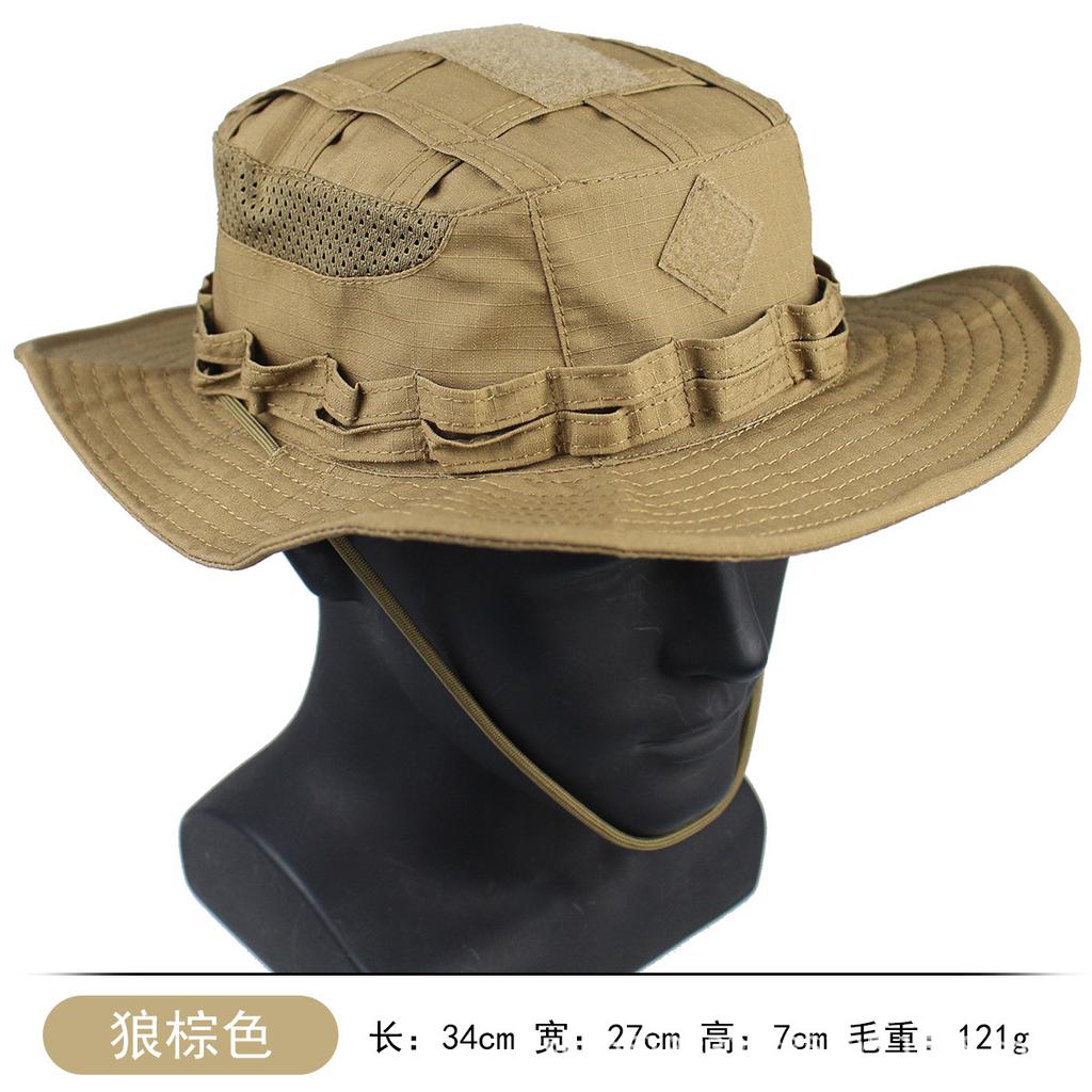 Tactical Camouflage Penny Hat Outdoor Jungle Mountaineering Fishing Fishing Hat Sun Protection Summer Shade Velcro Bucket Hat