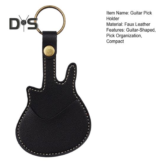 Plektrenhalter in Gitarrenform, Kunstleder-Plektrum-Etui, tragbare Plektrum-Aufbewahrungstasche für Gitarrenspieler, Liebhaber, Lehrer