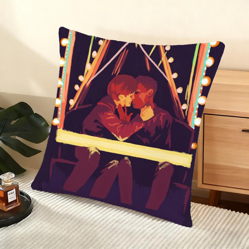 Love Simon Gay Movie Cushion Cover Silky Short Plush Home Sofa Cushion Cover - Invisible Zipper Home Decoration