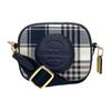 Coach Dempsey 14 Classic Plaid Jacquard Pebble Leather Camera Bag Women Shoulder Bag Dark-Blue White C8681-IMF23