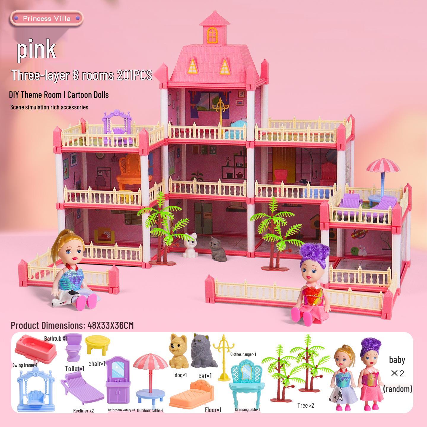 Princess Castle Playhouse Doll Set for Girls No Lights