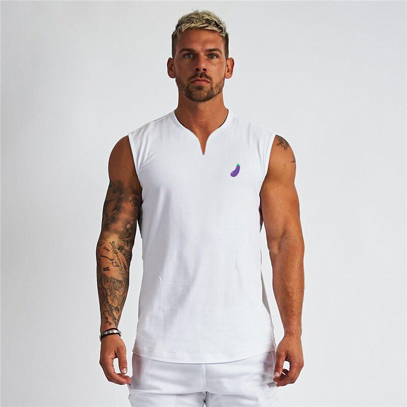 New Arrival Gym Clothes Watermelon Design Mens Bodybuilding Stringer Tank Top Fitness V-Neck Sleeveless Shirt Running Vest