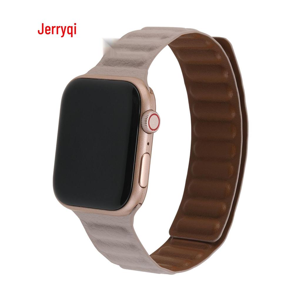 Dvoubarevný magnetický kožený řemínek na zápěstí Apple Watch pro Series SE/765432