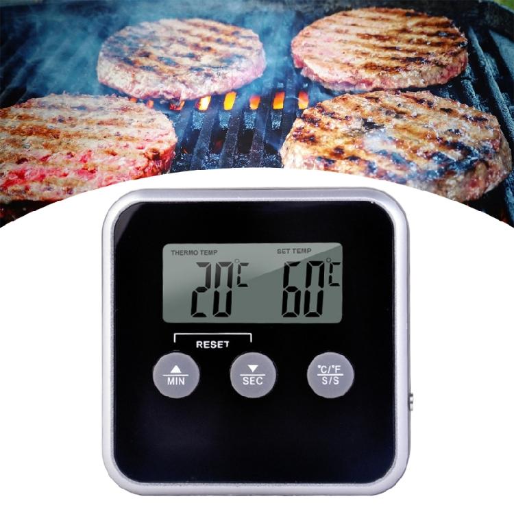 Food Thermometers with Timer Function Digital Temperature Detector Stainless Probe for Cooking Electronic Thermometers