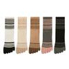 Women's Pure Cotton Non-Slip Five-Toe Mid-Calf Socks: Breathable, Odor-Resistant, Striped, for Spring/Summer