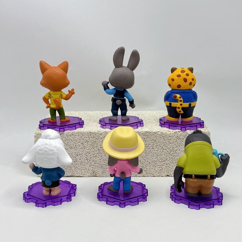 Zootopia Figurines: Sloth, Rabbit, Fox, Police Officer Dolls - 6 Styles Standing Pose Models