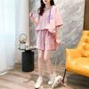 Women Loose Fit Summer Casual Hooded Short-sleeved Sweater Hoodie Sports Shorts Two-piece Fashion Suit