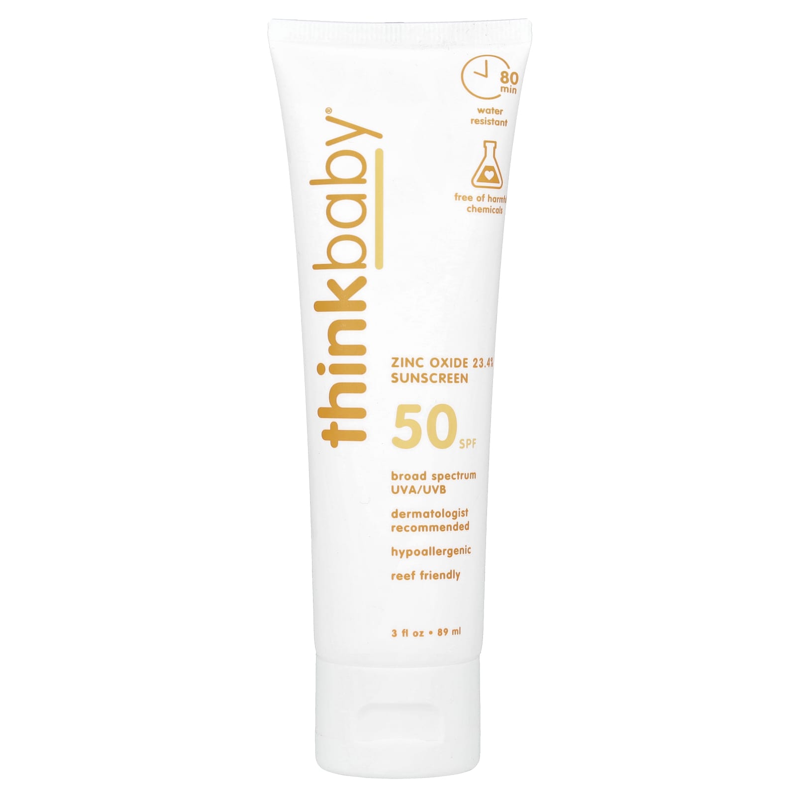 

Thinkbaby®, Zinc Oxide Sunscreen, Spf 50, 89 Ml (3 Fl Oz)