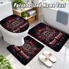 Bayer Leverkusen Football Custom Name 3Pcs Flannel Bathroom Mat Set Toilet Rug Personalized Bath Decor