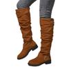 2024 Hot Sale Ladies Shoes Slip-on Women's Boots Fashion Belt Buckle Modern Boots Women New Plus Size Solid Knee-High Boots