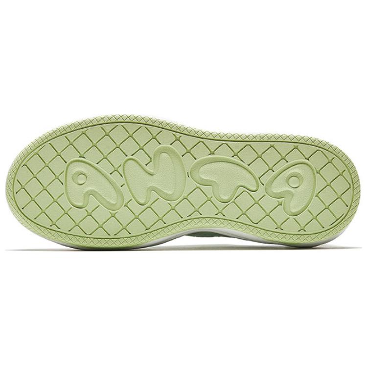 Anta Fashion Trend Shock Absorbing Lightweight Increased Height Low Top Sneakers Women Sneakers White Green 122528035-2