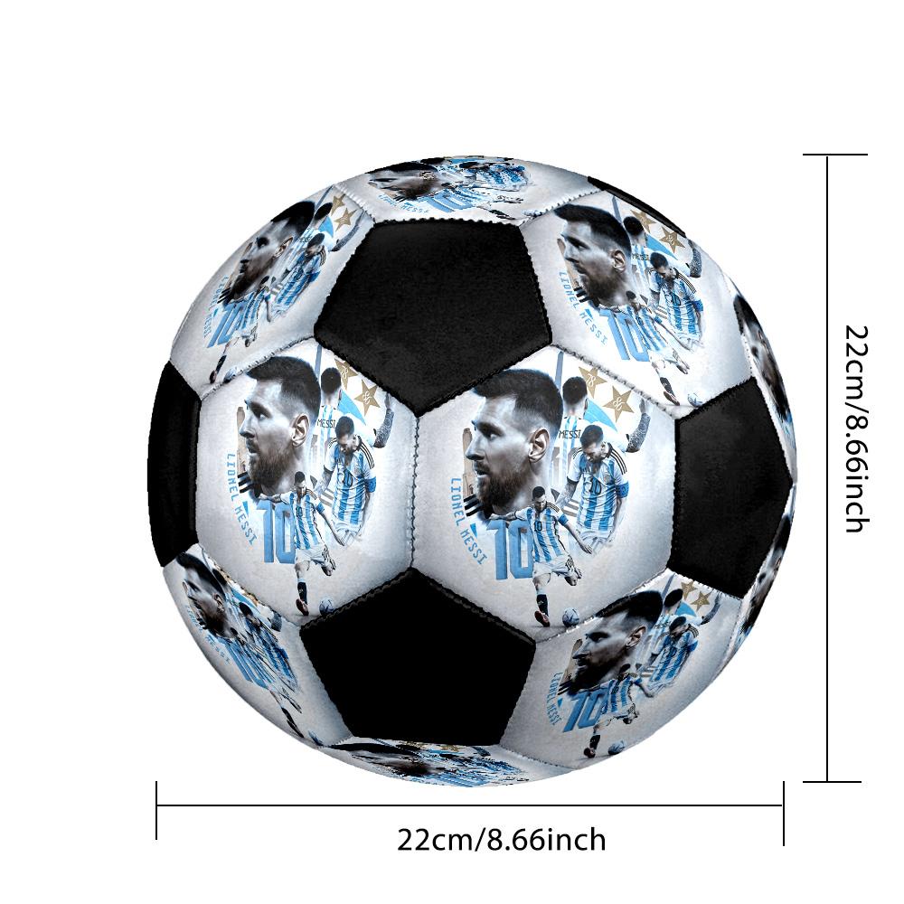 Pallone da Calcio Messi Colorato Per Tutte le Età Cucito a Macchina PVC Pronto per la Competizione Resistente Alto Rimbalzo.TAGLIA5