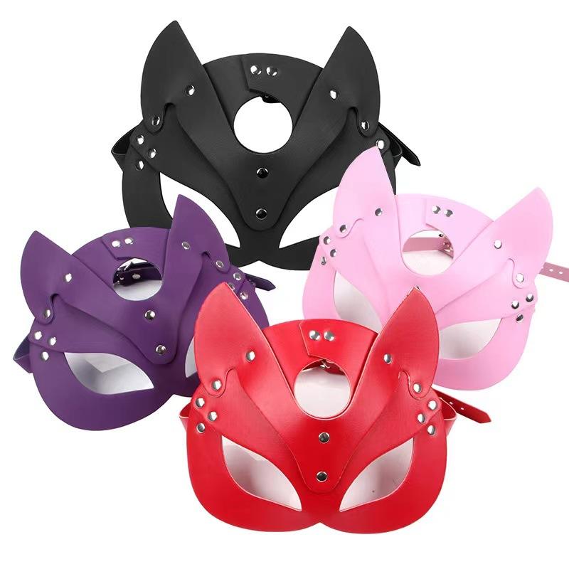 Fox Leather Eye Mask Role-playing Mask PU Sex Mask Eye Toys for Couples Adult Games Games Bondage Set BDSM