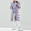 Anta Long Knee-Length Water-Resistant Hooded Down Jacket Women Outerwear Purple 962147970-3