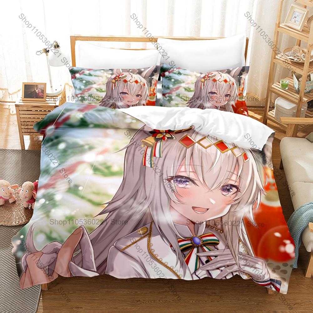 Umamusume Oguri Cap Three Piece Bedding Set Luxury Comforter Set with Queen King Size Cool Two pillowcase Kpop Cama Infantil