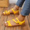 Internet celebrity candy color large size casual sandals summer new color matching women's shoes foreign trade Velcro beach sandals