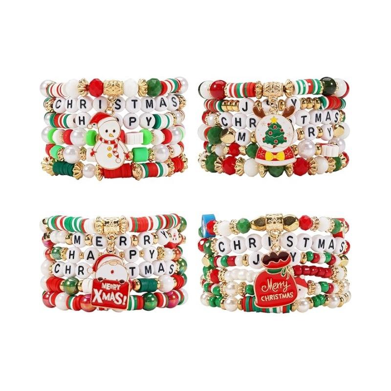 JYL TS Bracelet Christmas Stackable  Festive Elements Invites Holiday Blessings