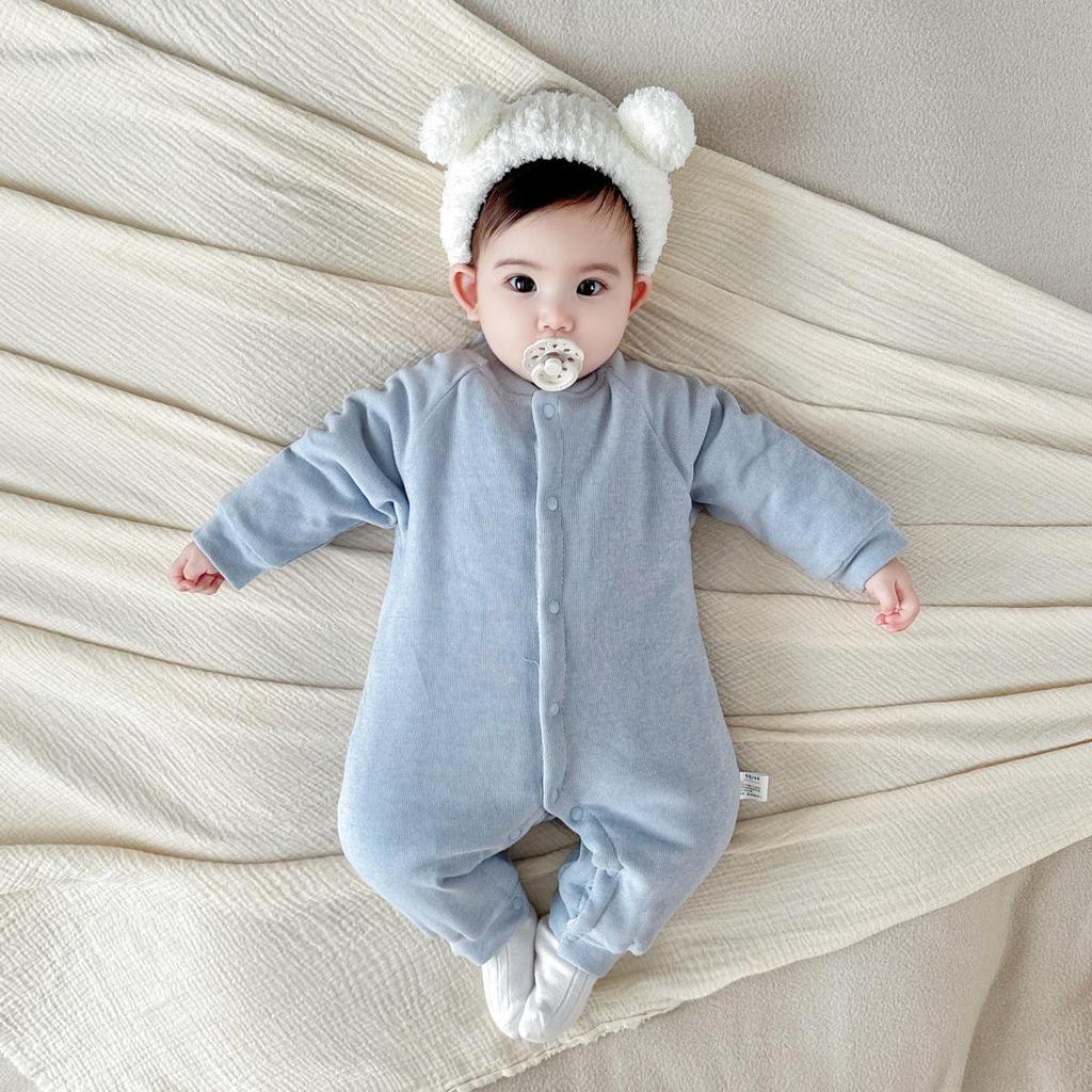 Autumn/Winter Newborn Thin Cotton Warm Romper Jumpsuit - Thickened Pajamas Onesie