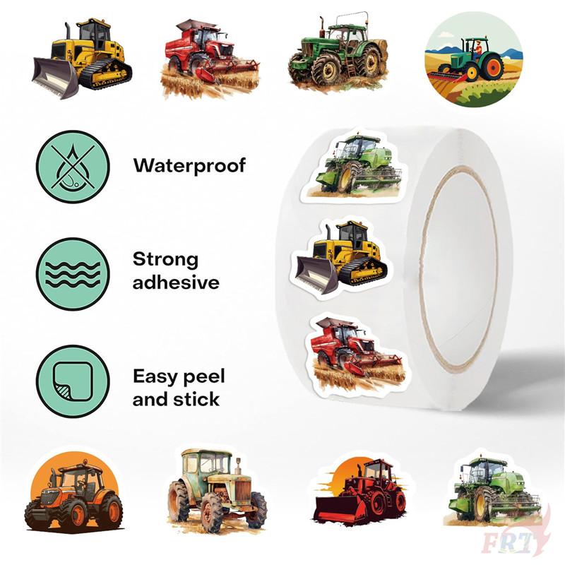 500Pcs/Roll Farm Tractors Kids Rewards Stickers - DIY Scrapbooks Album Decor Sealing Label Decals