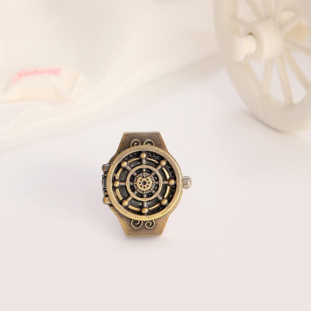 JEWELRYWE Ringuhr, Armbanduhr, Ring, Business, Mode, wasserdicht, hochklappbar, Ziffernblatt, Sport, Quarz, Ringuhr, Edelstahl