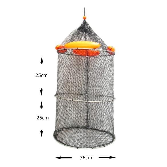 Marushin Fishing Tackle Wire Net Basket (Rubber) 3-Tier 36cm