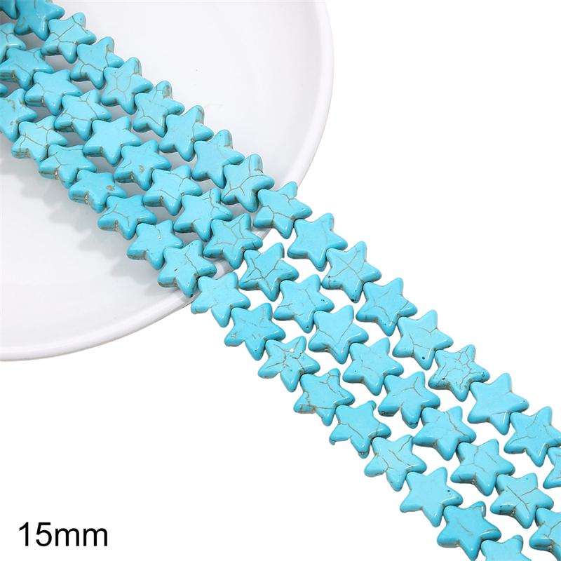 1 Strand 38CM Blue Turquoises Stone Chain Charm Beads Chain DIY Bracelet Necklace Jewelry Making