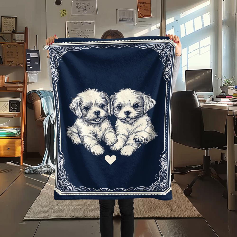 Card style animals Print Flannel Blanket,High quality Comfortable for All Seasons,Home Decor,Warmth and Comfort,Perfect for Christmas Gifts