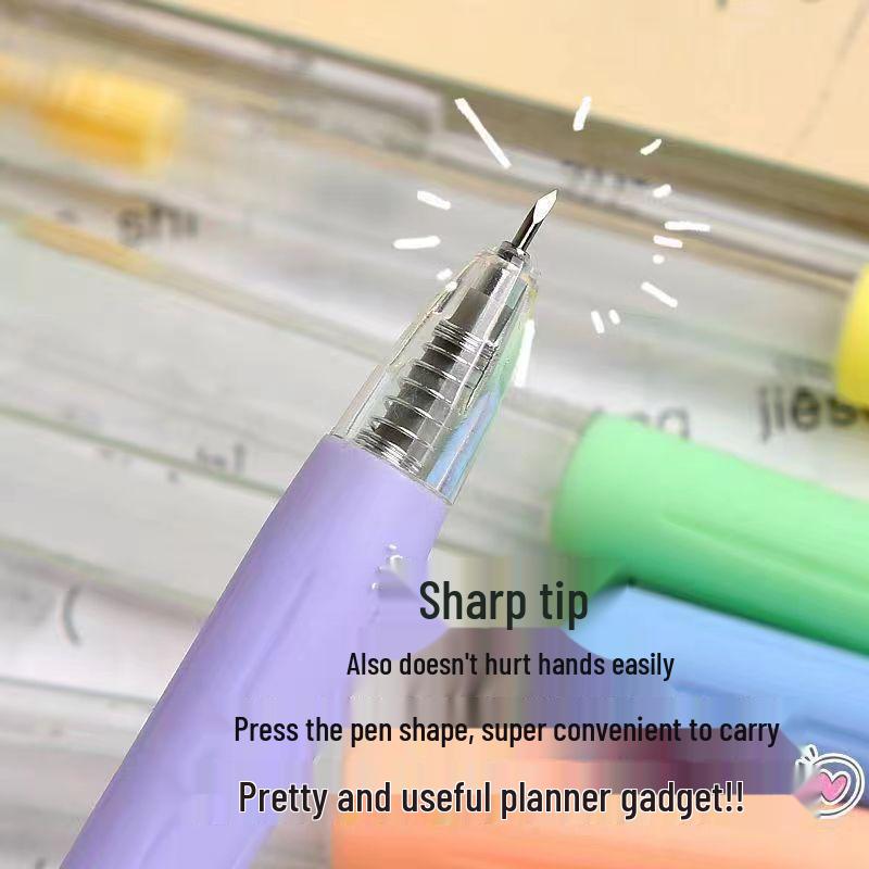 Morandi Minimalist Push-Button Utility Knife: Compact, Versatile Tool for Cutting, Carving, and Journaling.