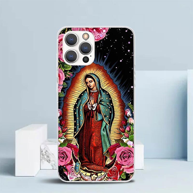 Virgin De Guadalupe Virgen Mary Phone Case For IPhone 16 17 Air 16E 15 14 Plus 13 Mini 12 11 Pro Max 7 8 + SE 2020 Soft TPU Back