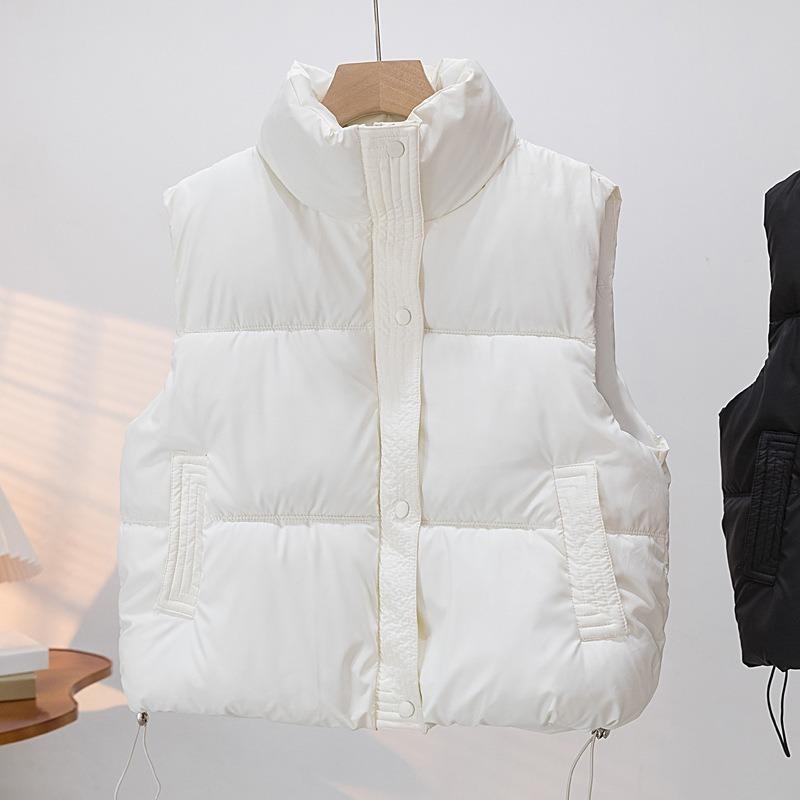 Down Cotton Vest for Women Short Small Fragrant Wind Sleeveless Cotton Vest Wearing Jacket Jacket Tide
