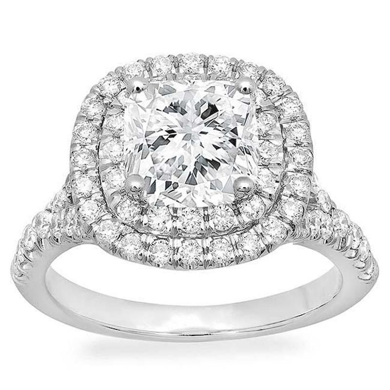 Classic Wedding Rings Women Luxury Silver Color Cubic Zirconia Crystal Ring Elegant Female Accessories Engagement Jewelry